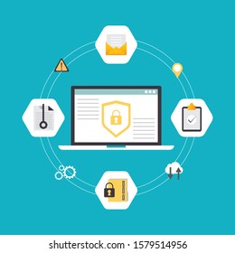 Ilustración conceptual de GDPR. Idea de protección de datos.