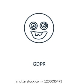 GDPR concept line icon. Linear GDPR concept outline symbol design. This simple element illustration can be used for web and mobile UI/UX.