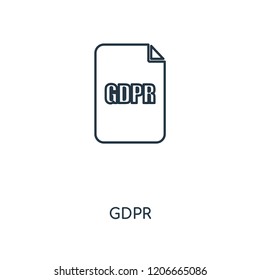 GDPR concept line icon. Linear GDPR concept outline symbol design. This simple element illustration can be used for web and mobile UI/UX.