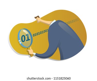 GDPR, concept vector illustration. General Data Protection Regulation. DPO, Data protection officer working with digital information.
