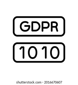 GDPR data icon, Line Vector graphics
