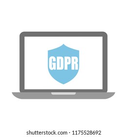 Gdpr data protection vector icon on white background