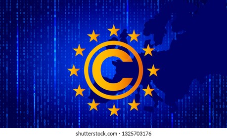 GDPR - European Union Data Protection Act. Modern banner with EU flag and protection symbol. vector illustration