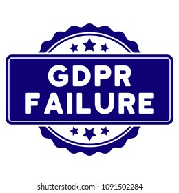 GDPR Failure seal template. Vector element with clear design for stamps and watermarks.