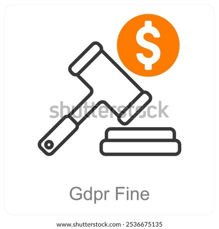 Gdpr Fine and GDPR icon concept