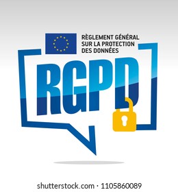 GDPR (French - RGPD Reglement General Sur La Protection Des Donnees) Logo Icon