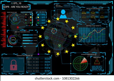 GDPR - General Data Privacy Regulations 25 May 2018. Vector illustration