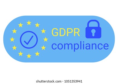 GDPR - General Data Protection Regulation. GDPR compilance icon. Vector illustration