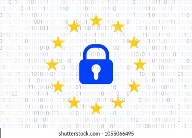 GDPR - General Data Protection Regulation. EU symbol. Vector illustration