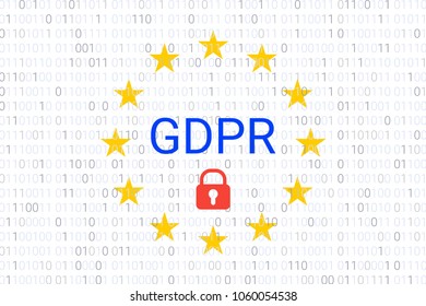GDPR - General Data Protection Regulation. EU symbol. Vector illustration