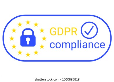 GDPR - General Data Protection Regulation. GDPR compilance logo. Vector illustration