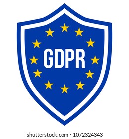 GDPR - General Data Protection Regulation, vector shield icon