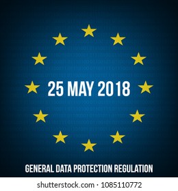 GDPR - General Data Protection Regulation. Data 25 may 2018 Vector illustration