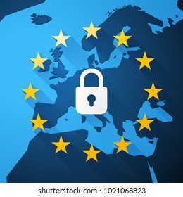 GDPR, General Data Protection Regulation, euro map, vector