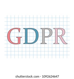 GDPR (General Data Protection Regulation) acronym on checkered paper