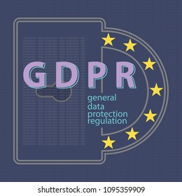 GDPR general data protection regulation concept vector illustration