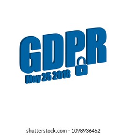 GDPR, General Data Protection Regulation, Illustration, 3D, EPS 1'0