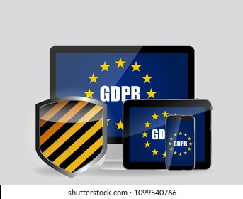 GDPR - General Data Protection Regulation Background. Vector Illustration EPS10