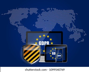 GDPR - General Data Protection Regulation Background. Vector Illustration EPS10