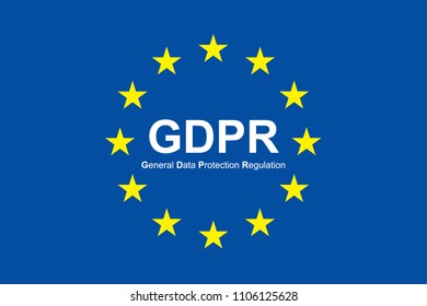 Gdpr general data protection regulation. Eu safeguard regulations and data encryption vector concept background . 