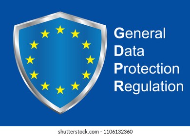 Gdpr general data protection regulation. Eu safeguard regulations and data encryption vector concept background . 