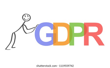 Gdpr general data protection regulation. Eu safeguard regulations and data encryption vector concept background . 