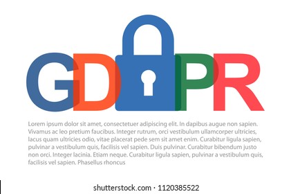 Gdpr general data protection regulation. Eu safeguard regulations and data encryption vector concept background . 
