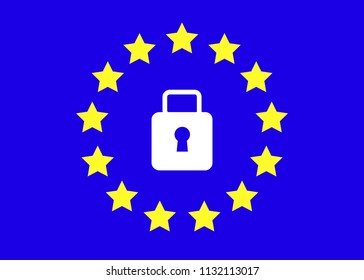 GDPR - General Data Protection Regulation. Security technology background. Vector illustration