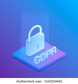 GDPR General Data Protection Regulation, trendy design. Modern vector illustration.