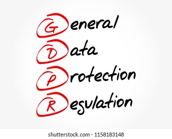 GDPR - General Data Protection Regulation acronym, technology concept background