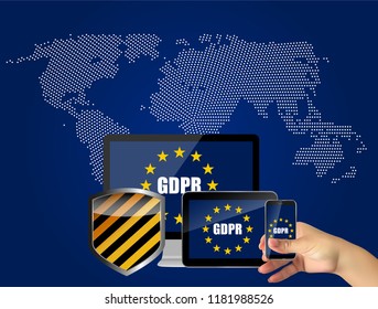 GDPR - General Data Protection Regulation Background. Vector Illustration EPS10
