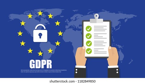 GDPR - General Data Protection Regulation. Vector illustration