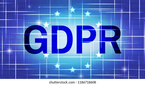 GDPR. General Data Protection Regulation. Tech Background with Text.