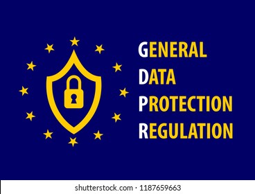 GDPR (General Data Protection Regulation) concept with European Union (EU) Flag and Padlock