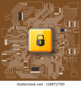 GDPR General Data Protection Regulation EU Circuit board. Gdpr Motherboard digital chip internet business. Privacy policy lock. Electronic computer hardware processor technology. Integrated processor