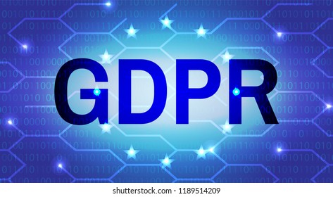 GDPR. General Data Protection Regulation. Tech Background with Text.