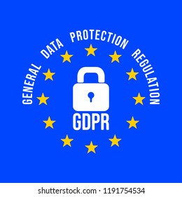 GDPR - General Data Protection Regulation in European Union symbol. Vector illustration.
