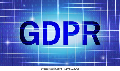 GDPR. General Data Protection Regulation. Tech Background with Text.