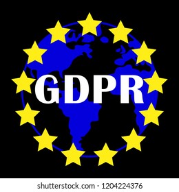 GDPR - General Data Protection Regulation. Security technology background. Vector illustration