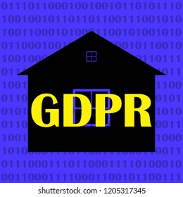 GDPR - General Data Protection Regulation. Security technology background. Vector illustration
