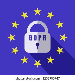 GDPR General data protection regulation symbol. Flat Vector illustration. Information security, data protection concept.