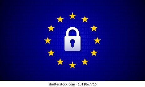 GDPR, General Data Protection Regulation, data protection EU law regulation, vector illustration