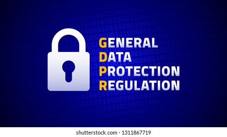 GDPR, General Data Protection Regulation, data protection EU law regulation, vector illustration
