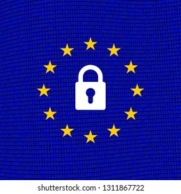 GDPR, General Data Protection Regulation, data protection EU law regulation, vector illustration