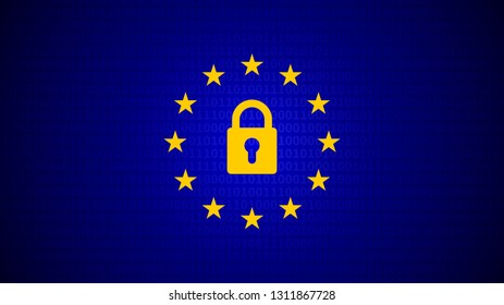 GDPR, General Data Protection Regulation, data protection EU law regulation, vector illustration