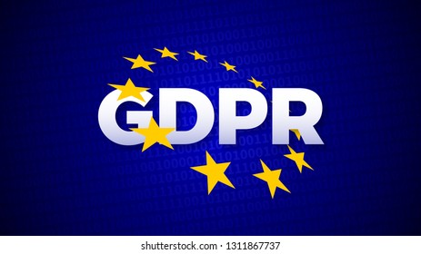 GDPR, General Data Protection Regulation, data protection EU law regulation, vector illustration