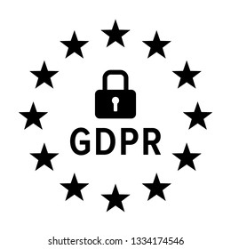 GDPR - General Data Protection Regulation of the European Union flat vector icon for data privacy apps and websites