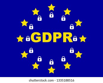 GDPR - General Data Protection Regulation. EU.Vector illustration