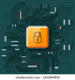 GDPR General Data Protection Regulation EU Circuit board. Gdpr Motherboard digital chip internet business. Privacy policy lock. Electronic computer hardware processor technology. Integrated processor
