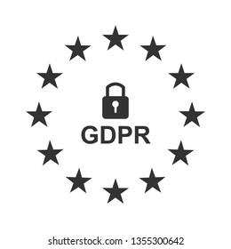 GDPR - General Data Protection Regulation of the European Union Editorial Illustration for Data Privacy Websites.